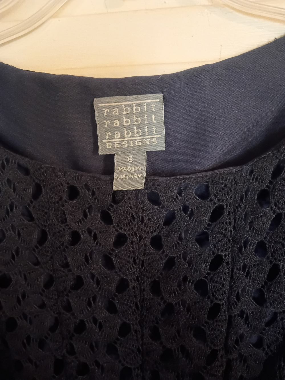 Rabbit Rabbit Rabbit Navy Lace Bell-Sleeve Mini Dress - Picture 3 of 6